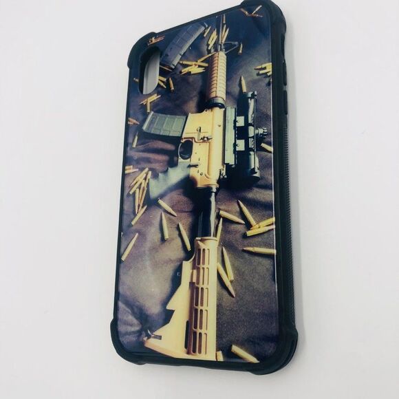 Brand New iPhone XR Phone Case Gun Pattern Color Black - Picture 5 of 7